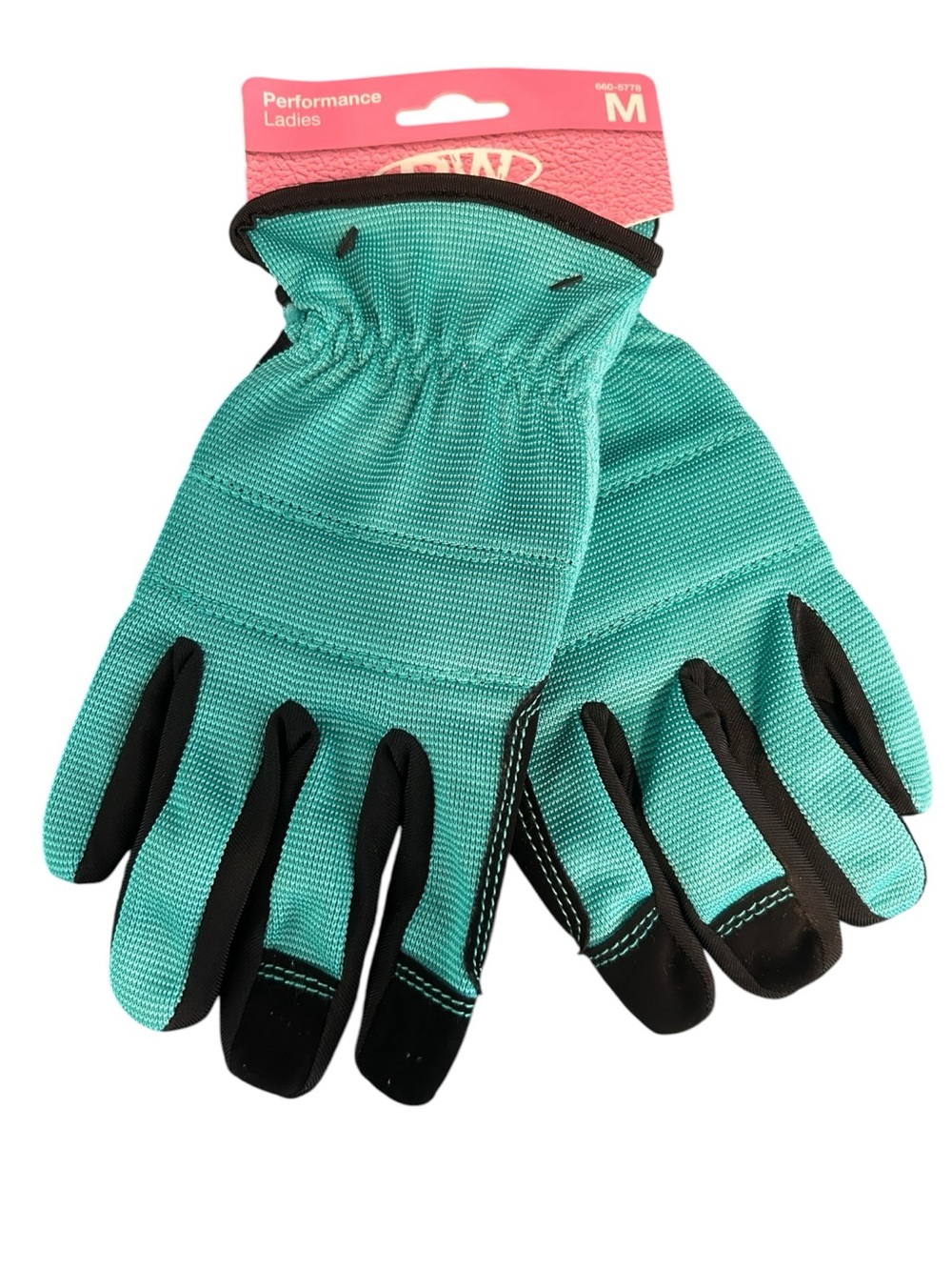 RW Rugged Wear Ladies Performance Work Gloves in Teal and Black Size M